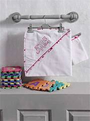 Полотенце (уголок+варежка)  100% хлопок, размер 75*75 см, "Happy Birthday"